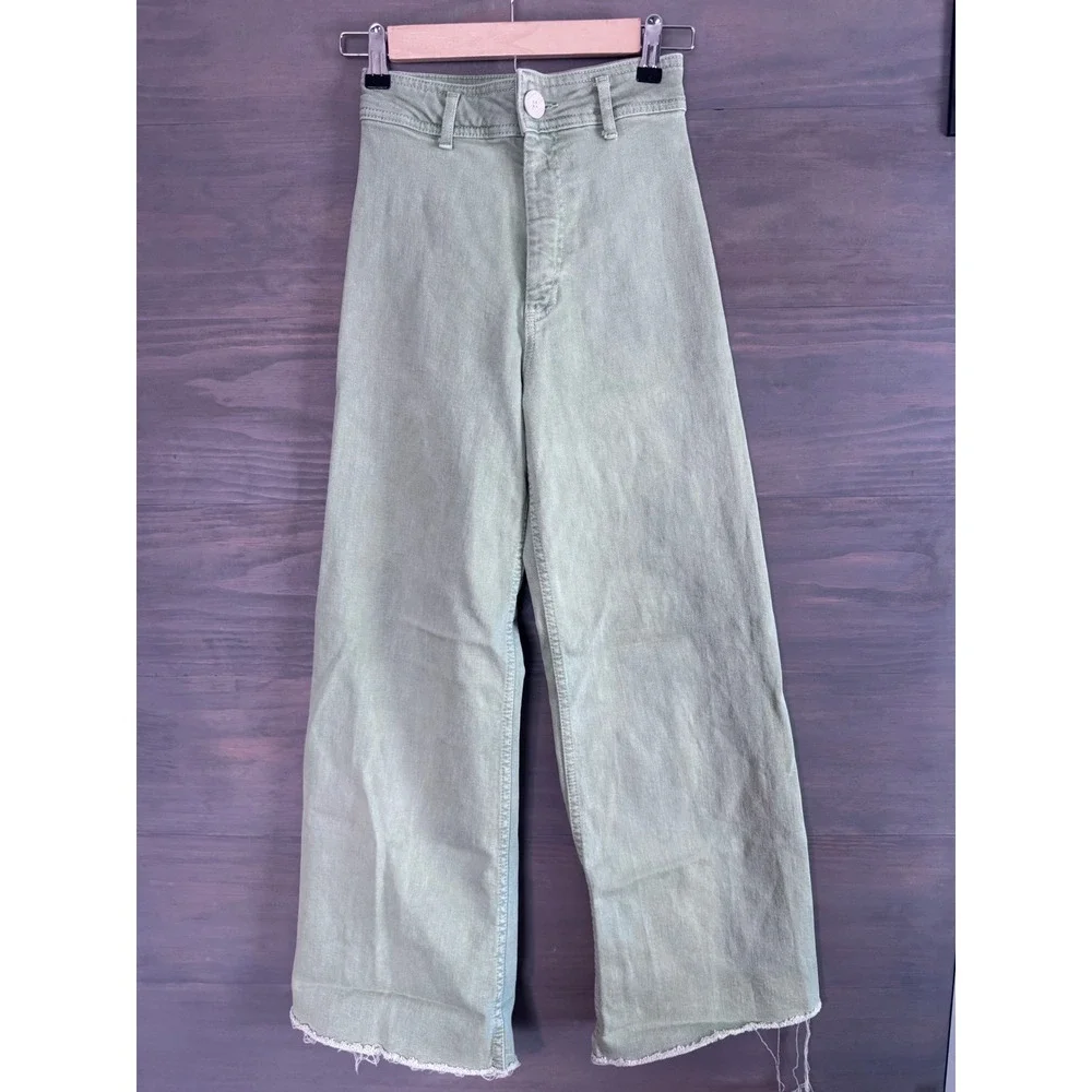 Zara The Marine Straight‎ JeansWomen's Size 0 Green - Picture 2 of 4